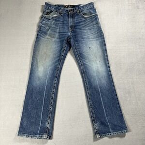 Ariat Jeans Mens 34x32 Blue M4 Relaxed Bootcut Rebar Mid Rise Medium Wash Denim